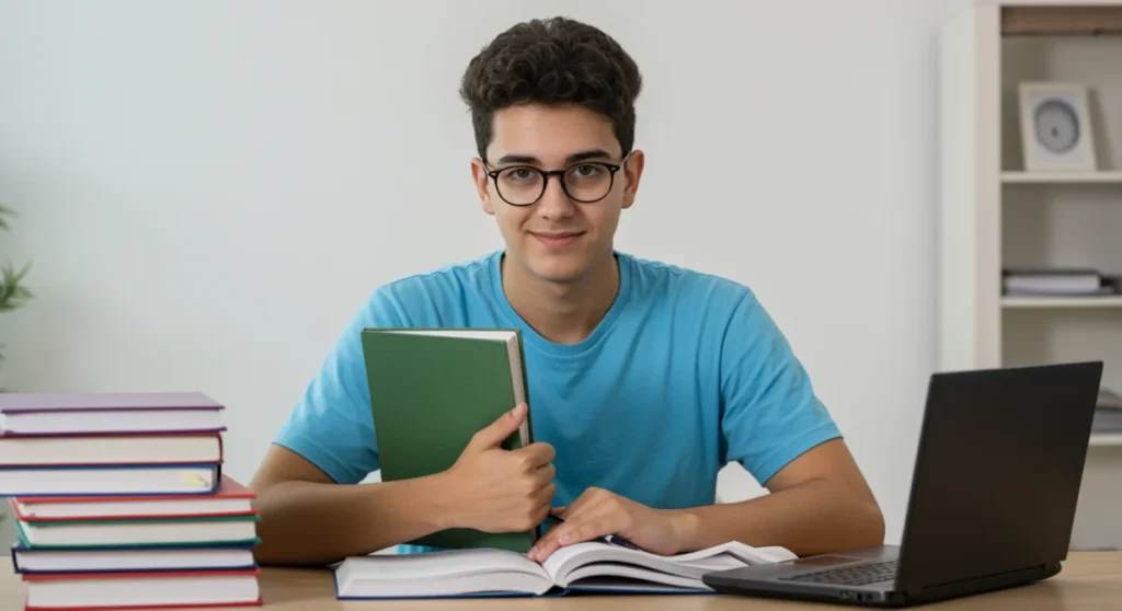 Estudante brasileiro focado em materiais de estudo para cursos técnicos gratuitos.