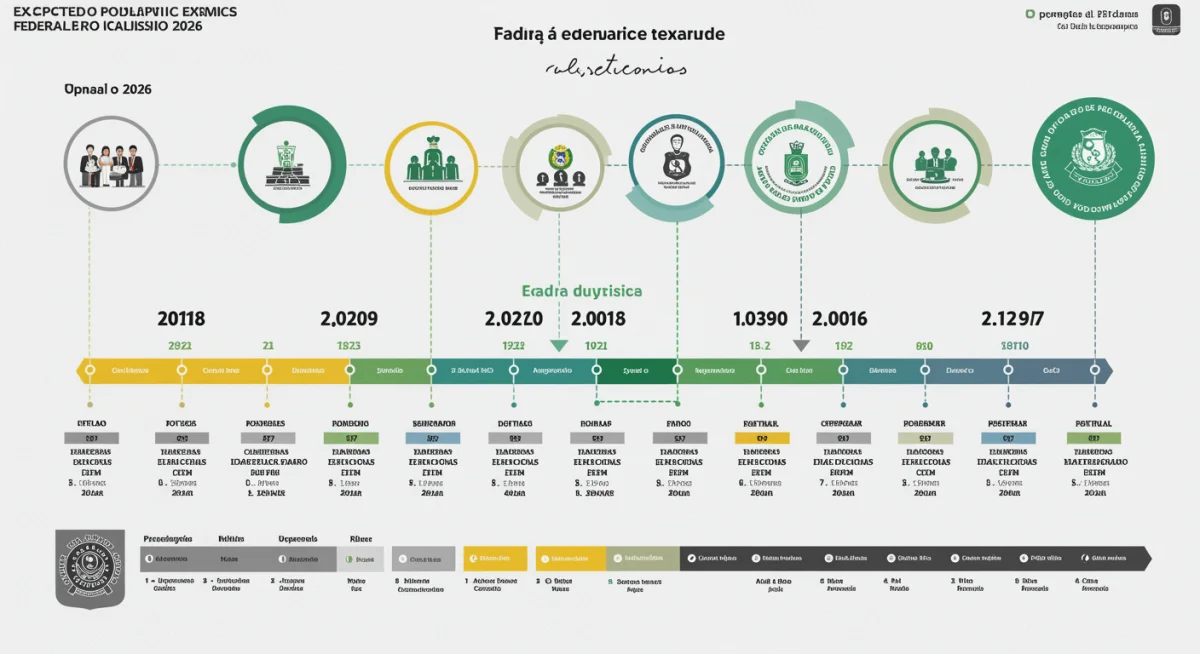 Linha do tempo e previsão de concursos federais 2026 com diversas oportunidades