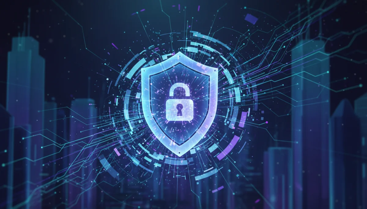 Abstract data security shield icon
