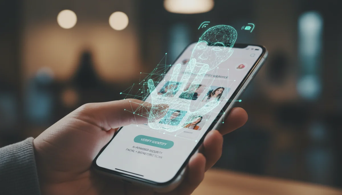 AI facial recognition enhancing dating app security checks