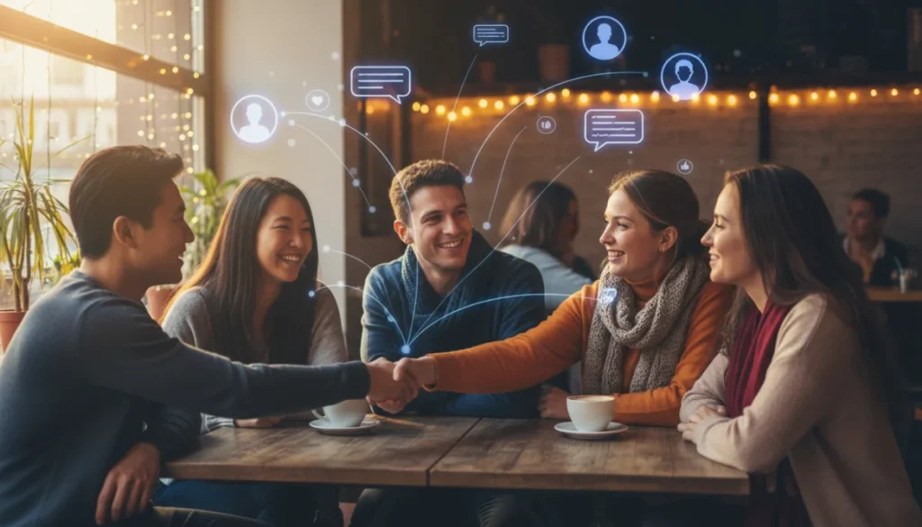 People having deep conversations on dating apps leading to authentic connections