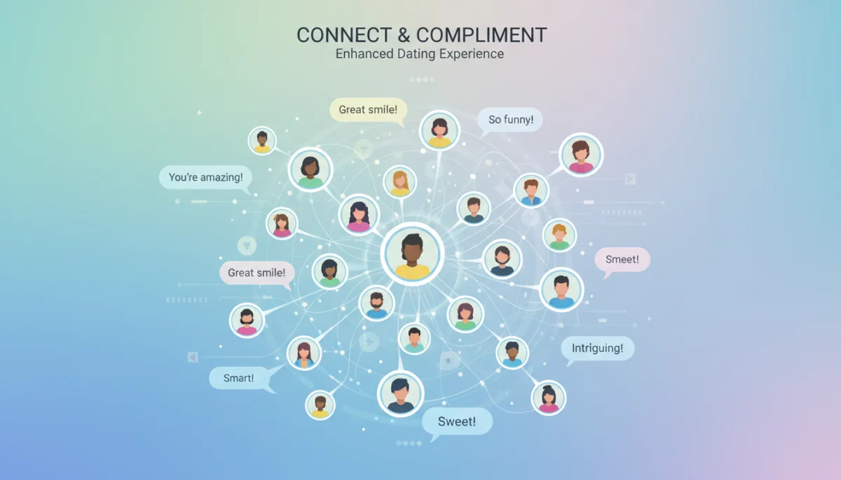 Network of profiles and positive interactions on a dating platform