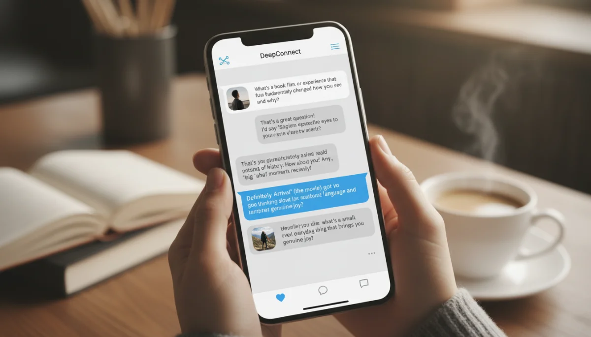 Thoughtful questions on dating app leading to deeper conversations