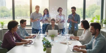 People connecting digitally, illustrating positive online interaction
