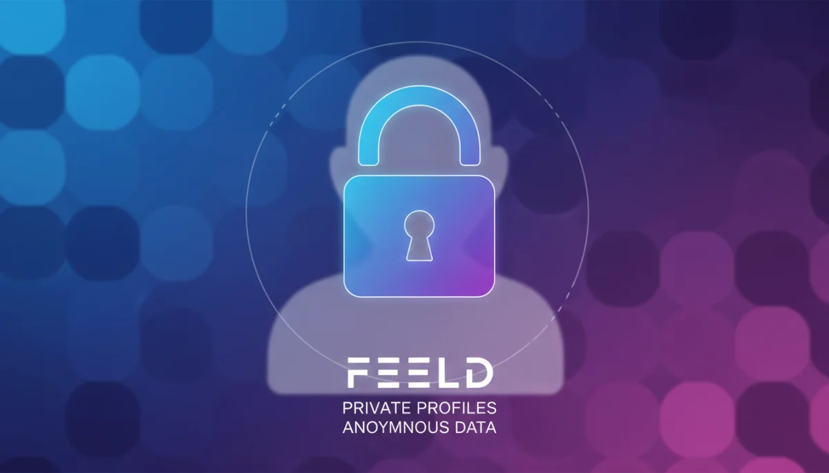 Digital illustration of a secure user profile, emphasizing Feeld's data protection.