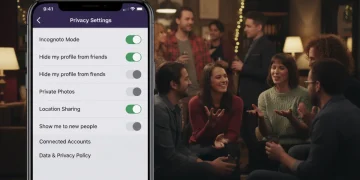 Feeld app privacy settings interface on a smartphone screen, showing options for user control.