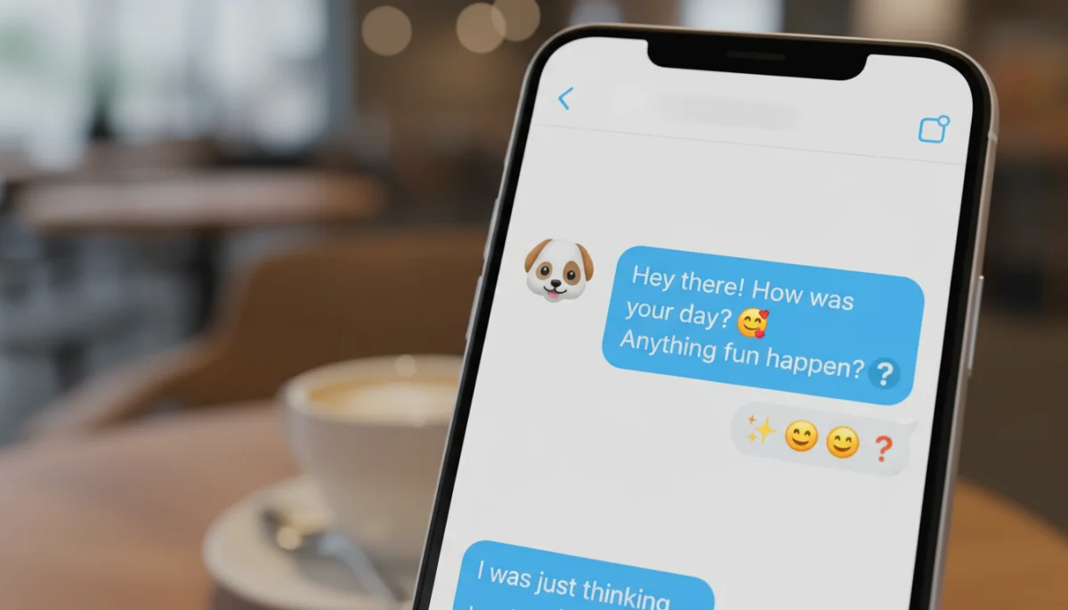 Smartphone showing a friendly follow-up message