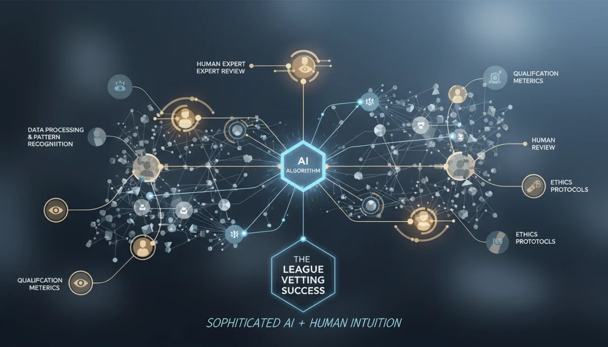 Abstract representation of an algorithm, symbolizing The League's vetting technology