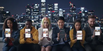 People engaging with various niche dating apps on their phones, highlighting diverse interests.