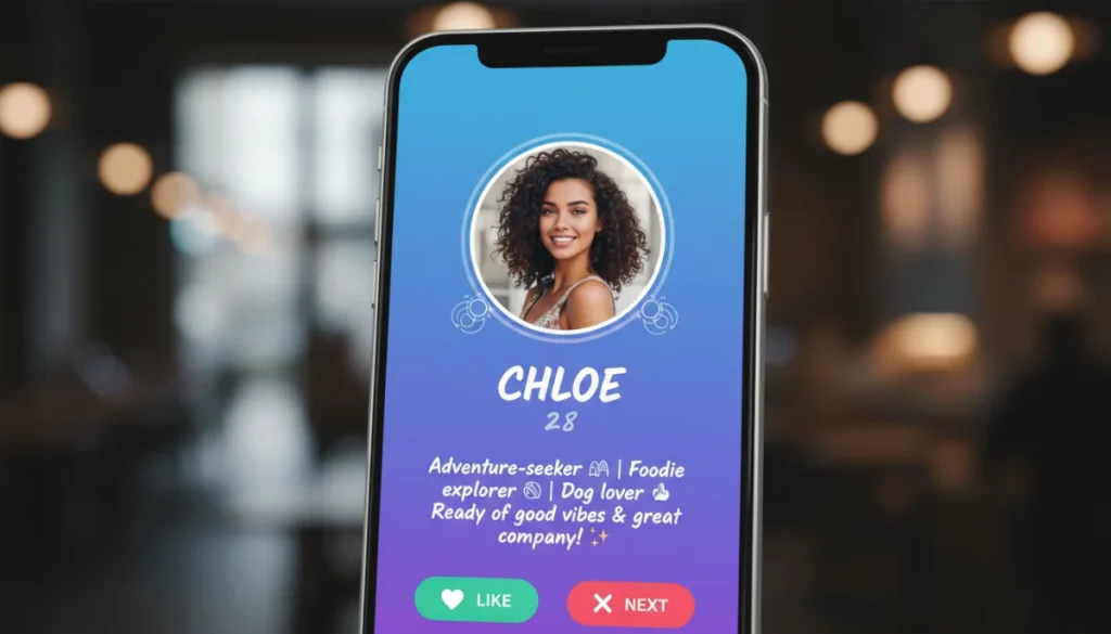 Optimized dating app profile with a confident smile and engaging bio.