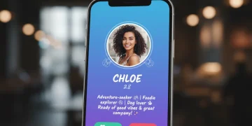 Optimized dating app profile with a confident smile and engaging bio.