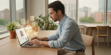 Woman optimizing her online profile for better engagement and conversions.