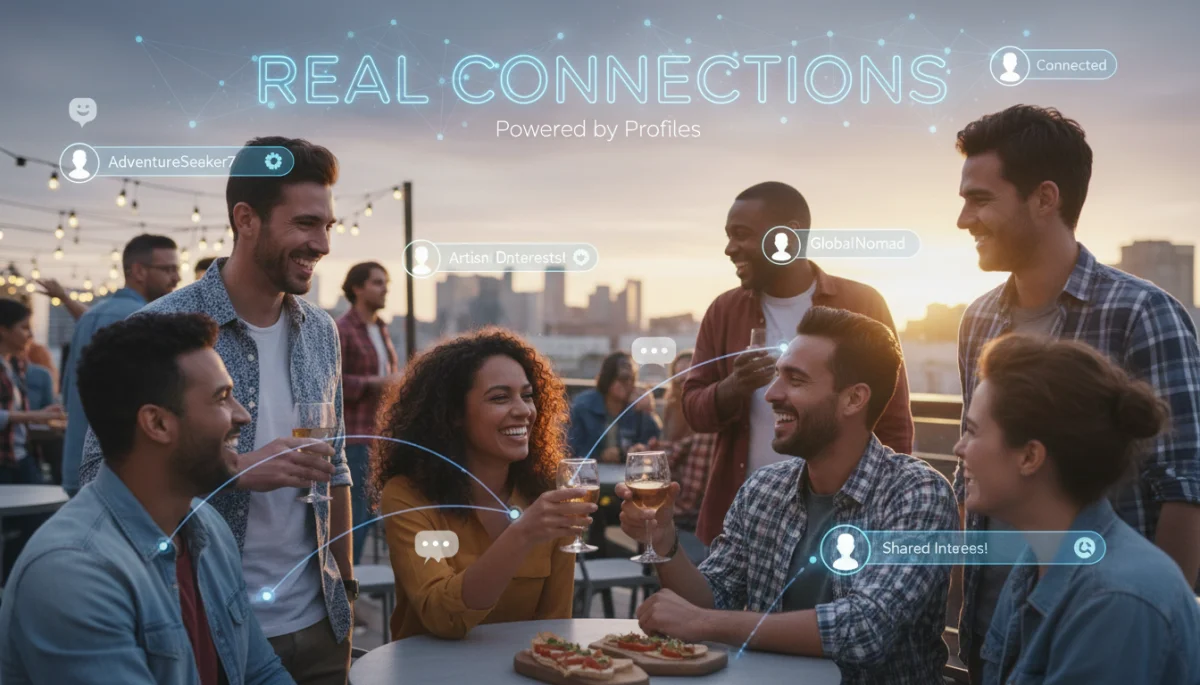 Diverse group making real-life connections after online dating