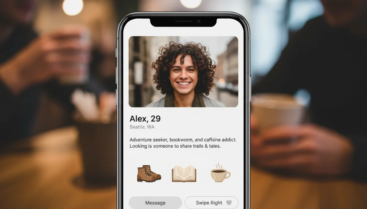 Detailed user profile on a specialized dating app, showcasing shared interests.