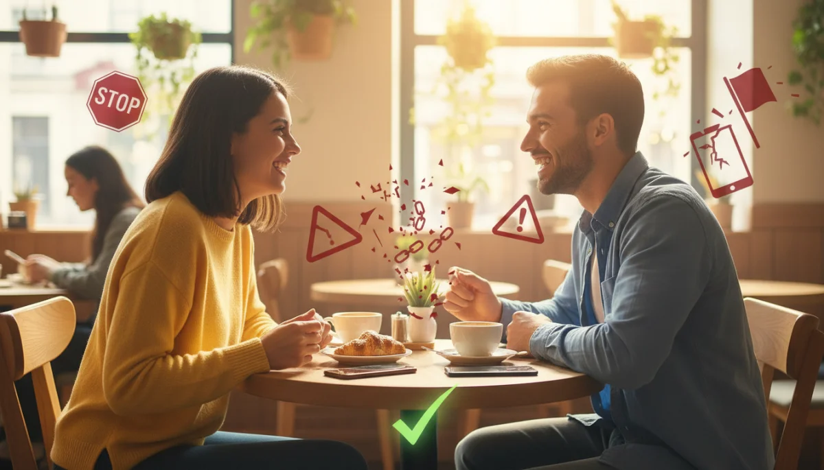Couple enjoying a safe and successful first date