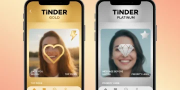 Tinder Gold vs Platinum comparison on smartphone screens