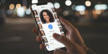 Smartphone displaying a verified dating app profile, highlighting online safety.
